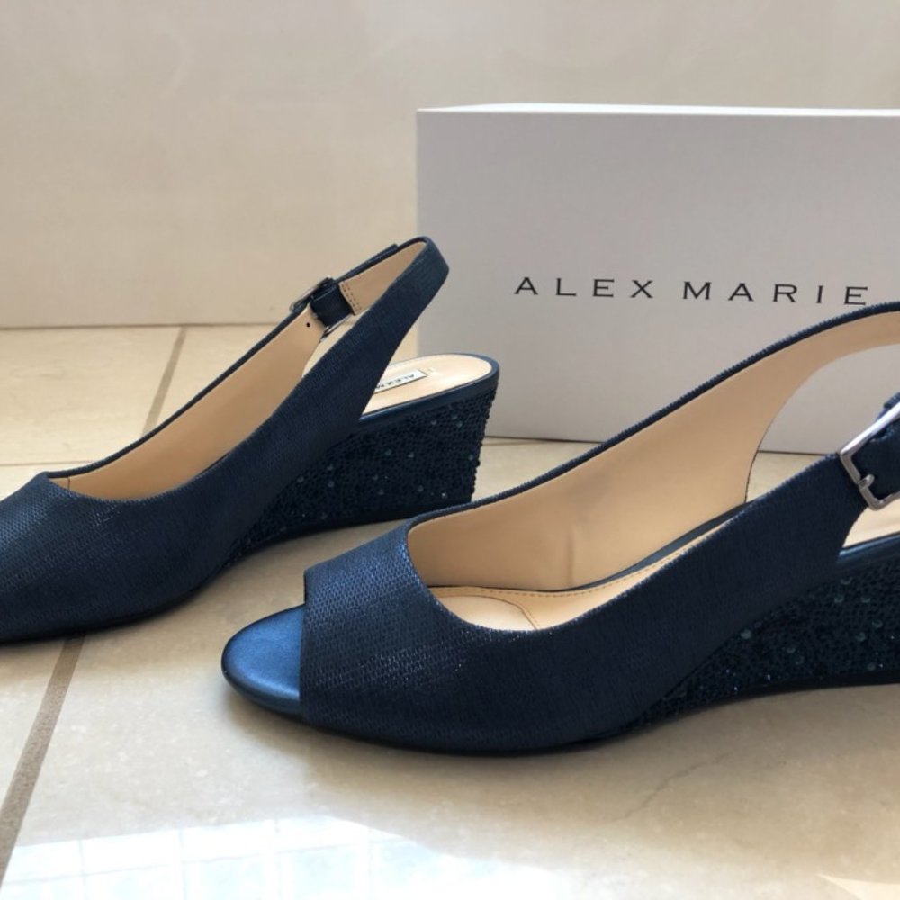 Alex Marie black wedge sandals